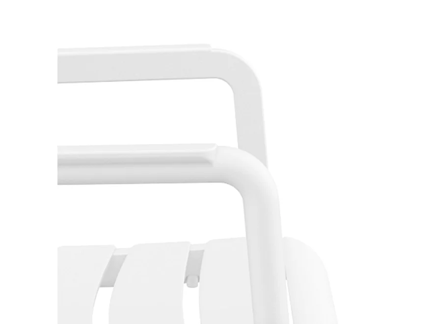 Gartenstuhl mit Armlehnen - FLORA - Weiß - 58x59x84 cm