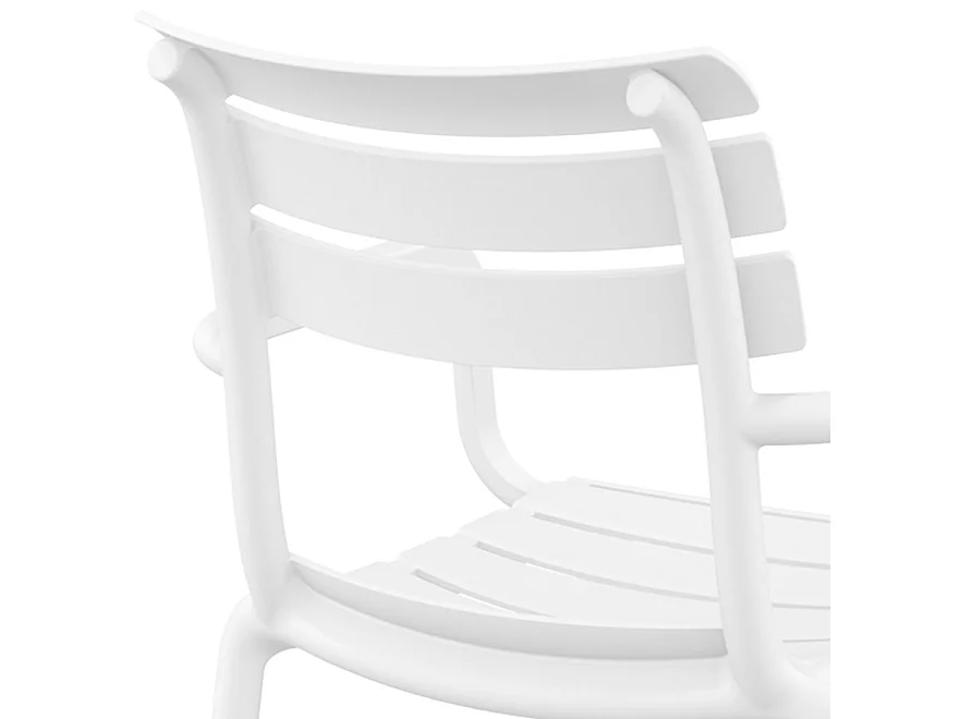 Gartenstuhl mit Armlehnen - FLORA - Weiß - 58x59x84 cm