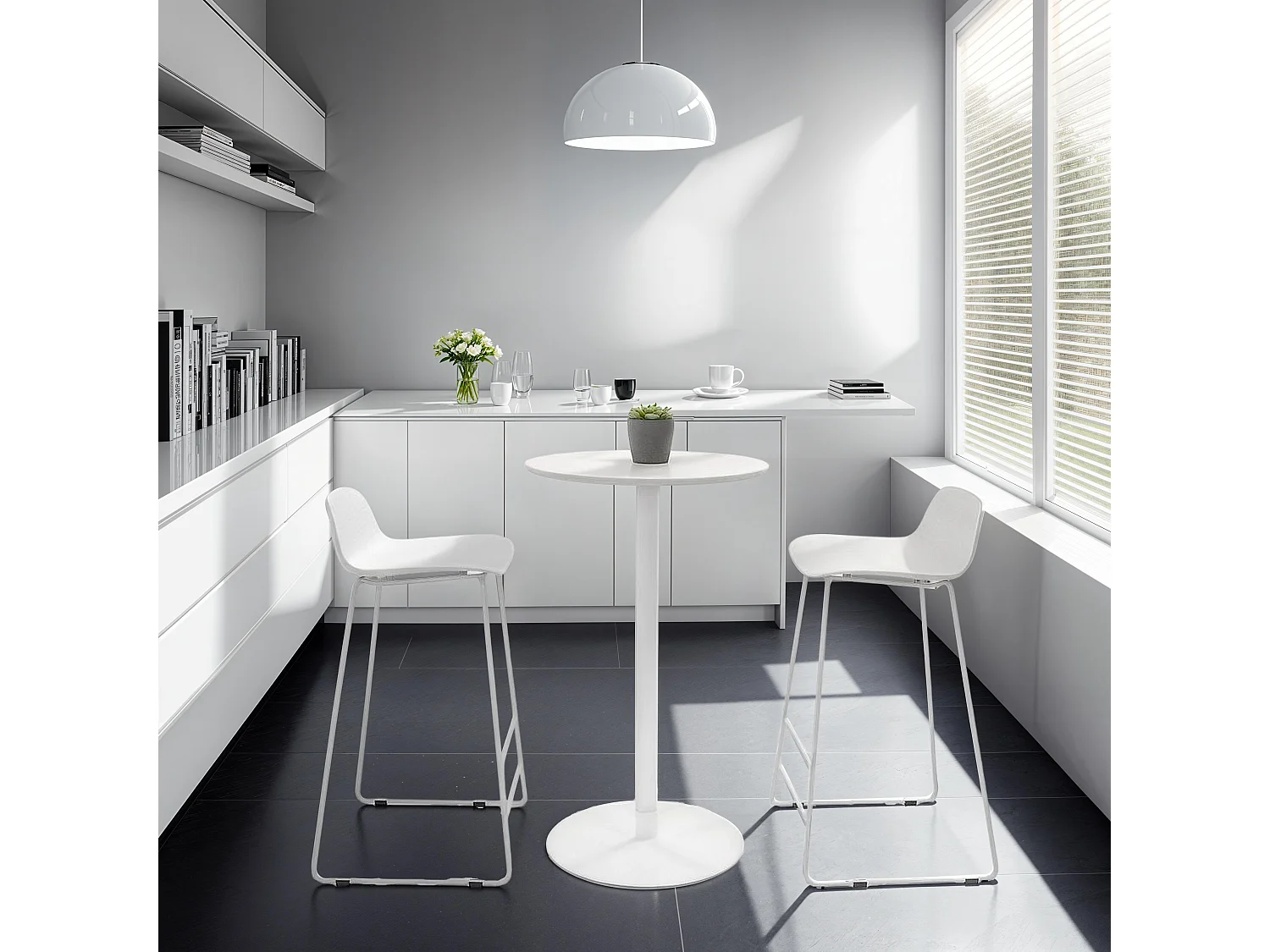 Runder Stehtisch - IDALGO - wit - 60x60x102,8 cm