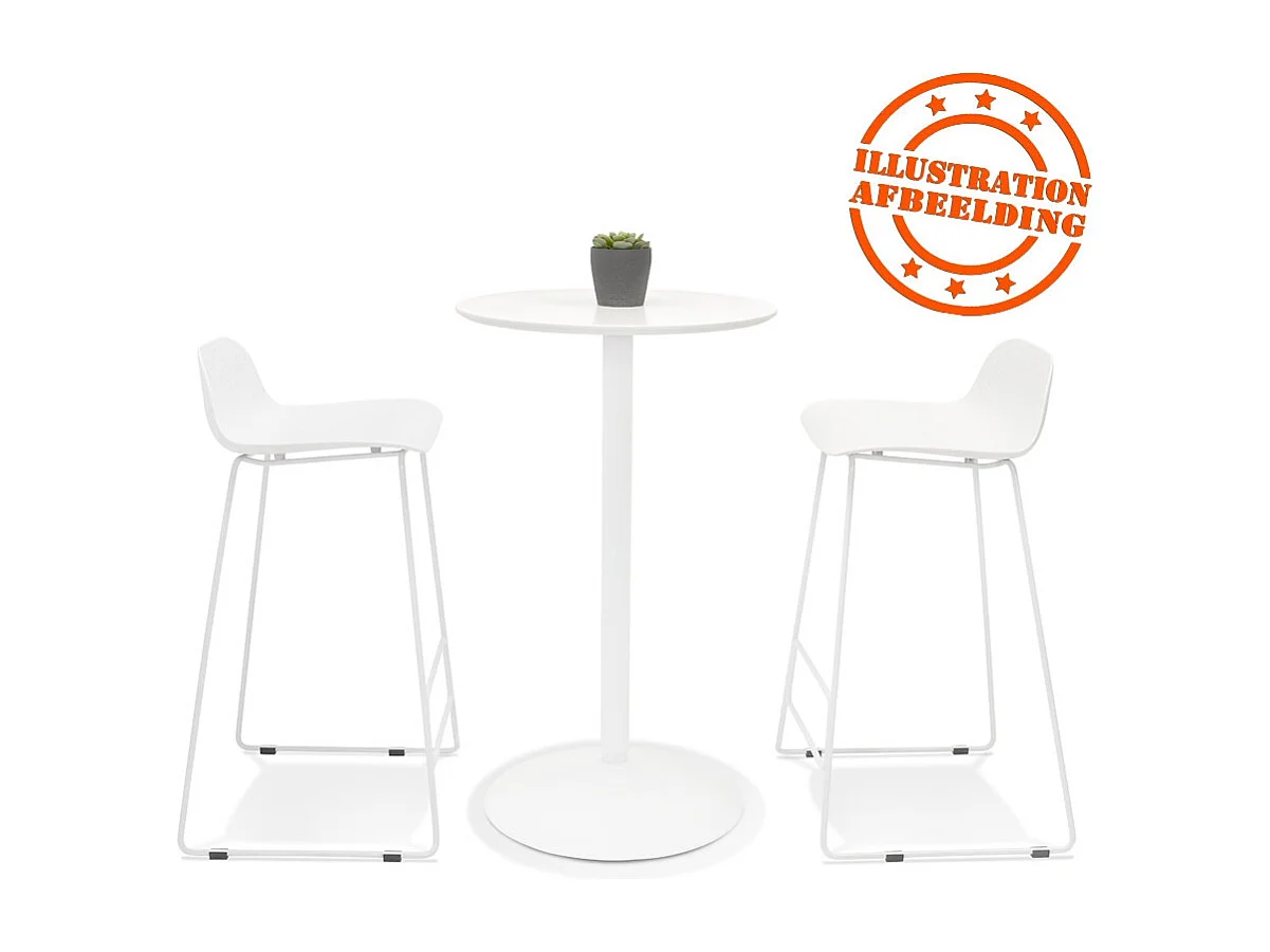 Runder Stehtisch - IDALGO - wit - 60x60x102,8 cm