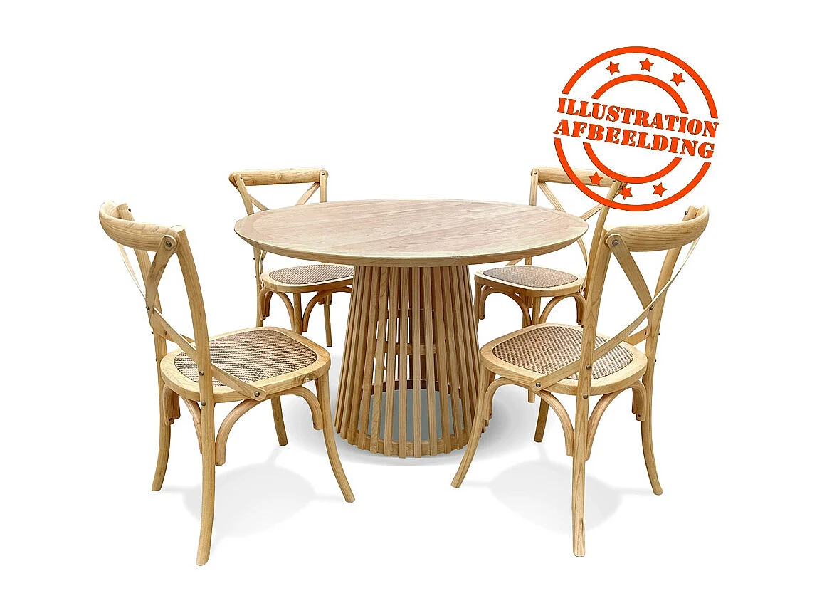 Runder Esstisch - PERI - beige - 120x120x77 cm