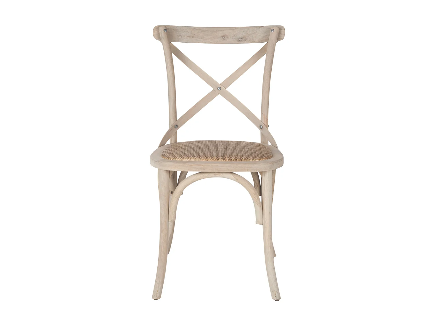 Set van 6 stoelen van massief hout en webbing L61 cm - BISTROT