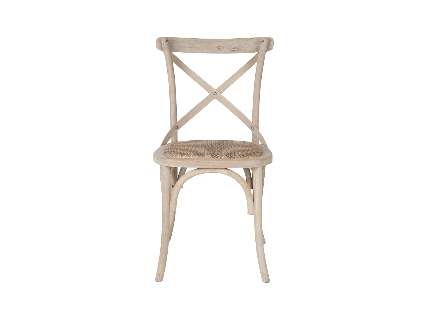 Lot de 6 chaises en bois massif et cannage L61 cm - BISTROT