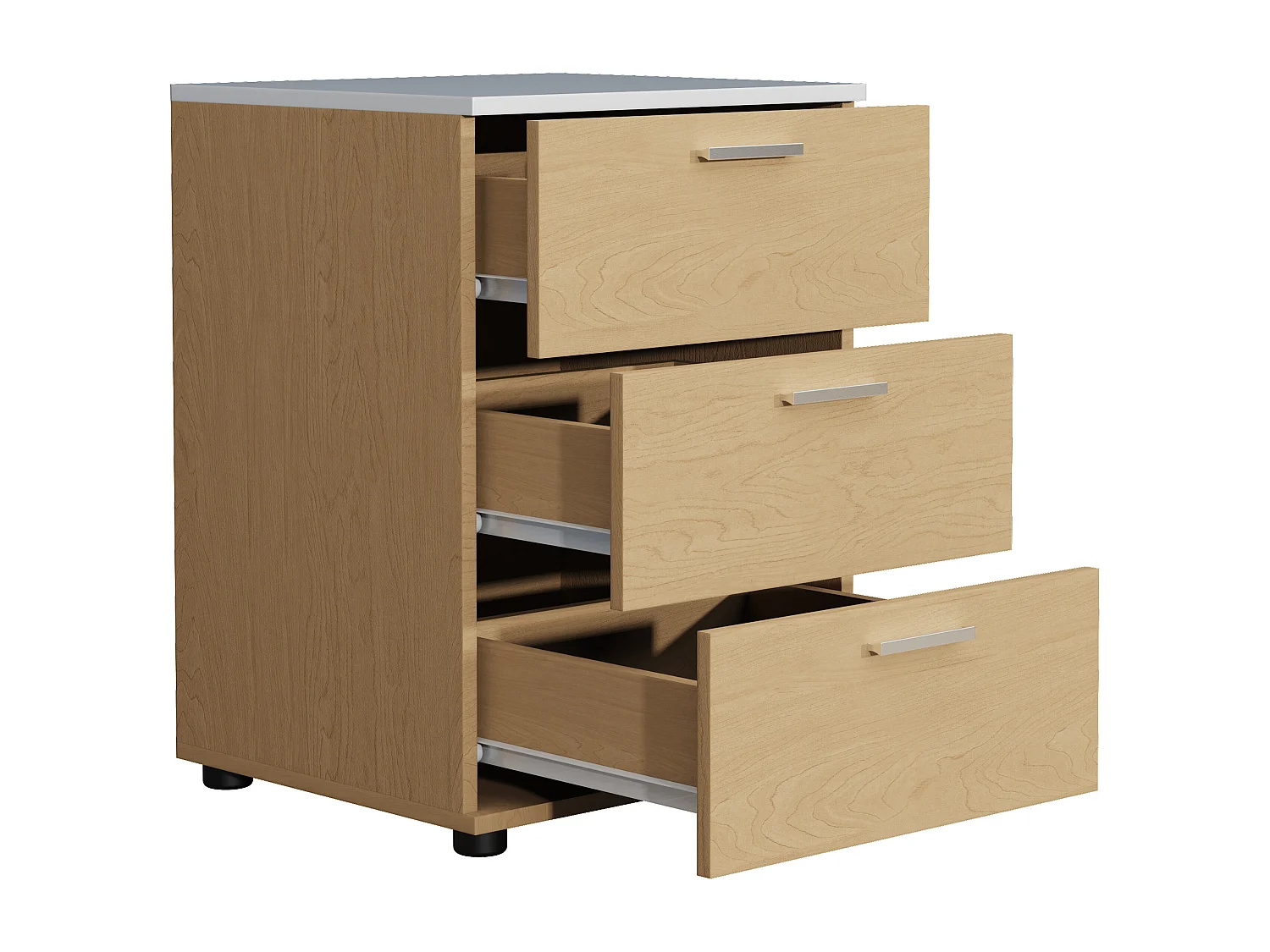 bedside table Testalo Honey oak / White H. 59 x W. 46 x D. 42 cm