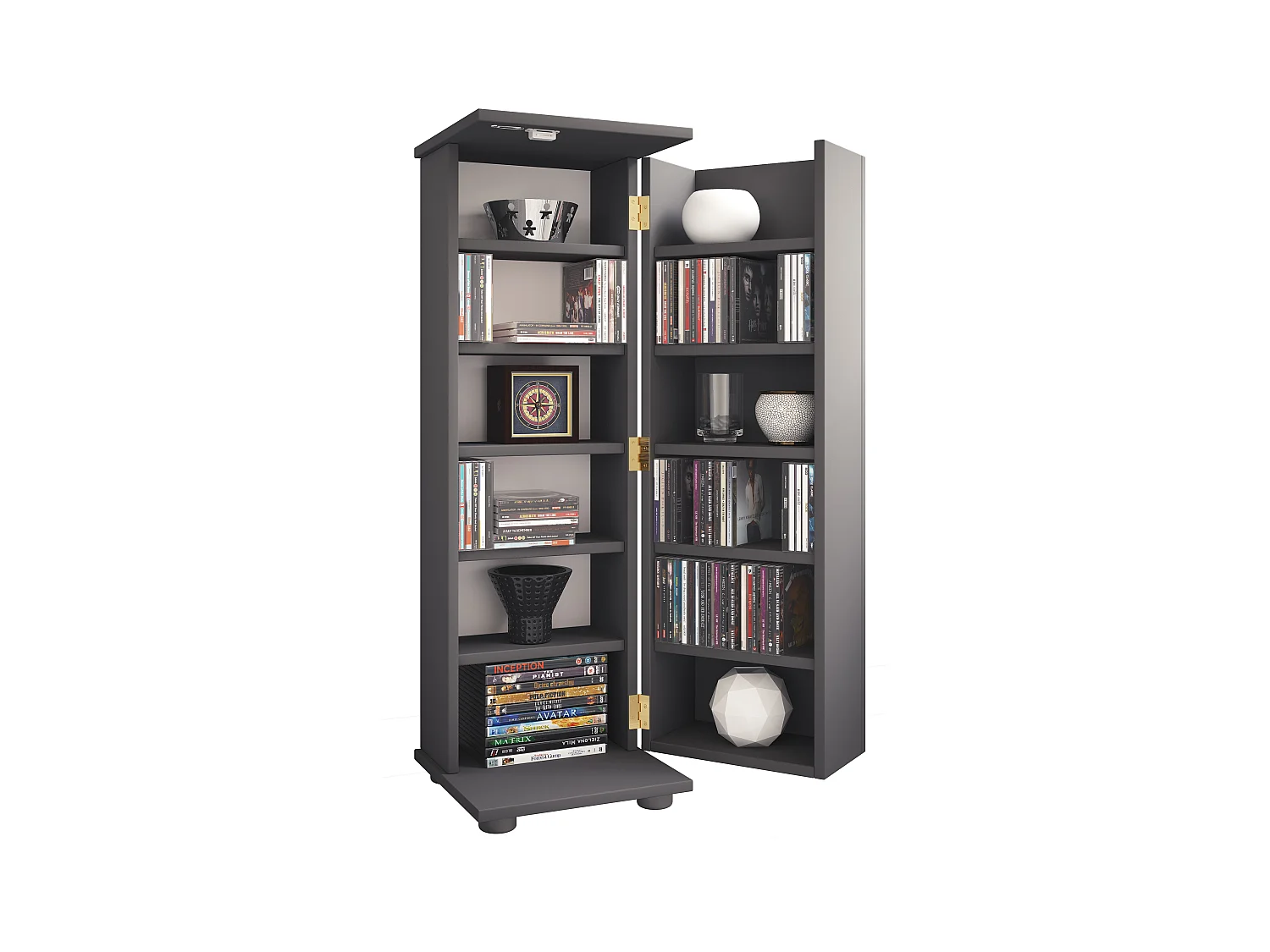 Holz Schrank CD DVD Regal abschließbar Engalo L