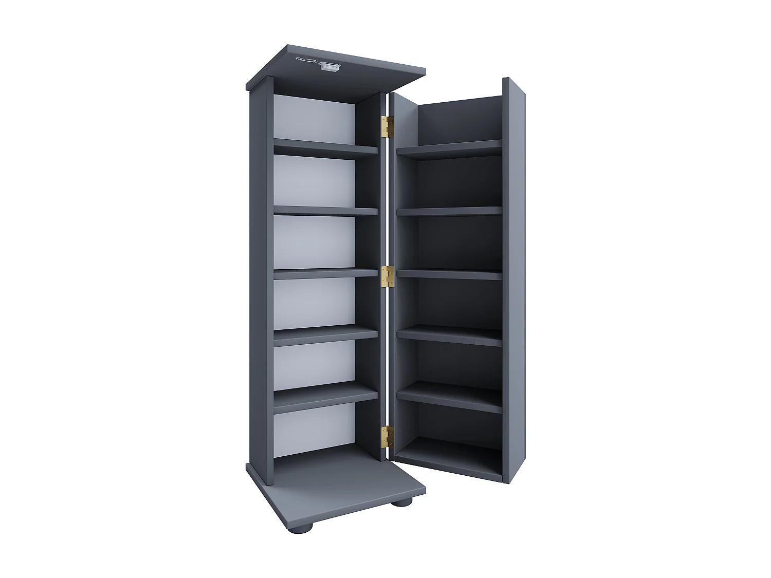 CD / DVD Media Shelf Engalo Anthracite H. 93 x W. 31 x D. 31 cm