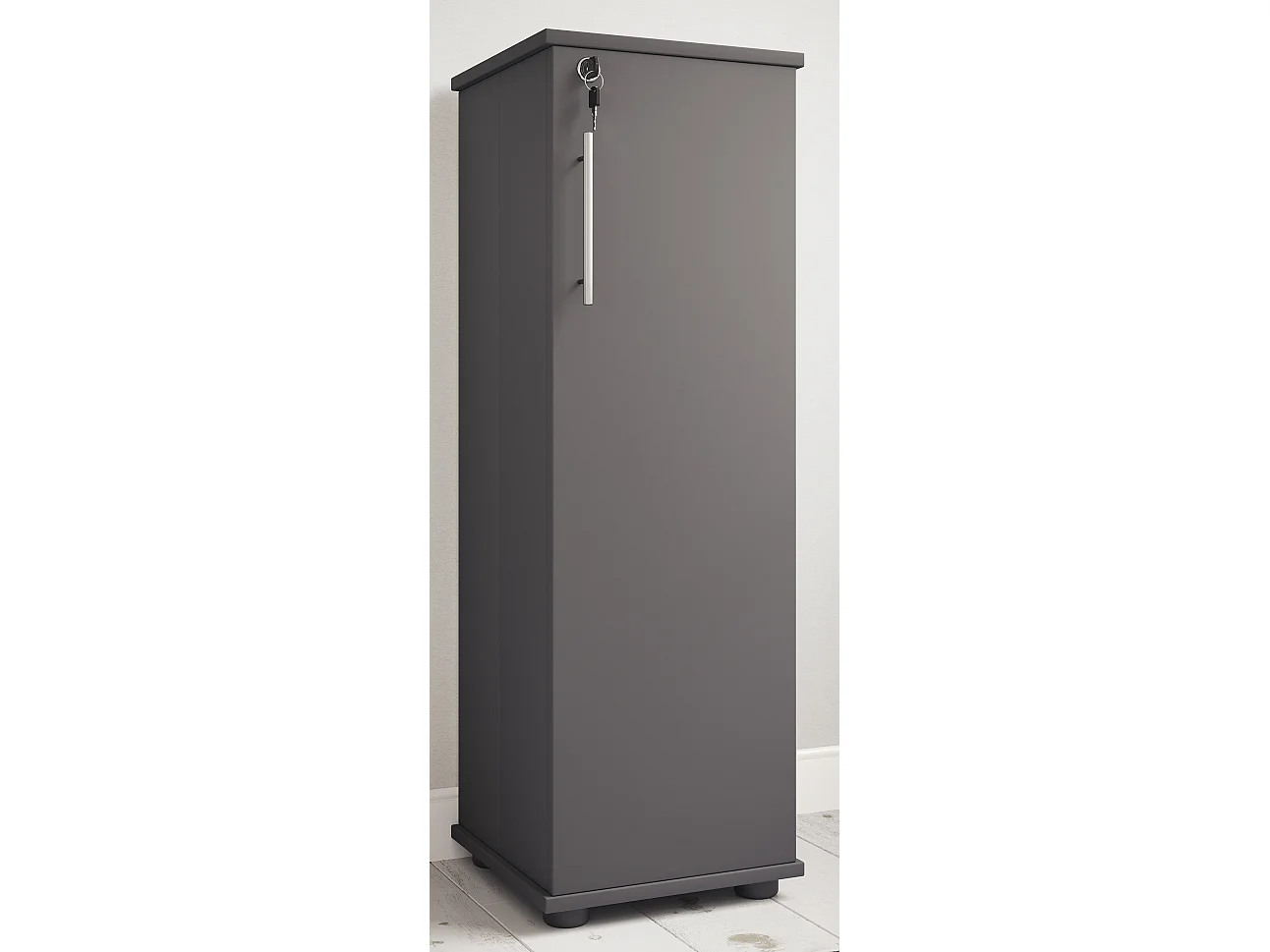 CD / DVD Media Shelf Engalo Anthracite H. 93 x W. 31 x D. 31 cm