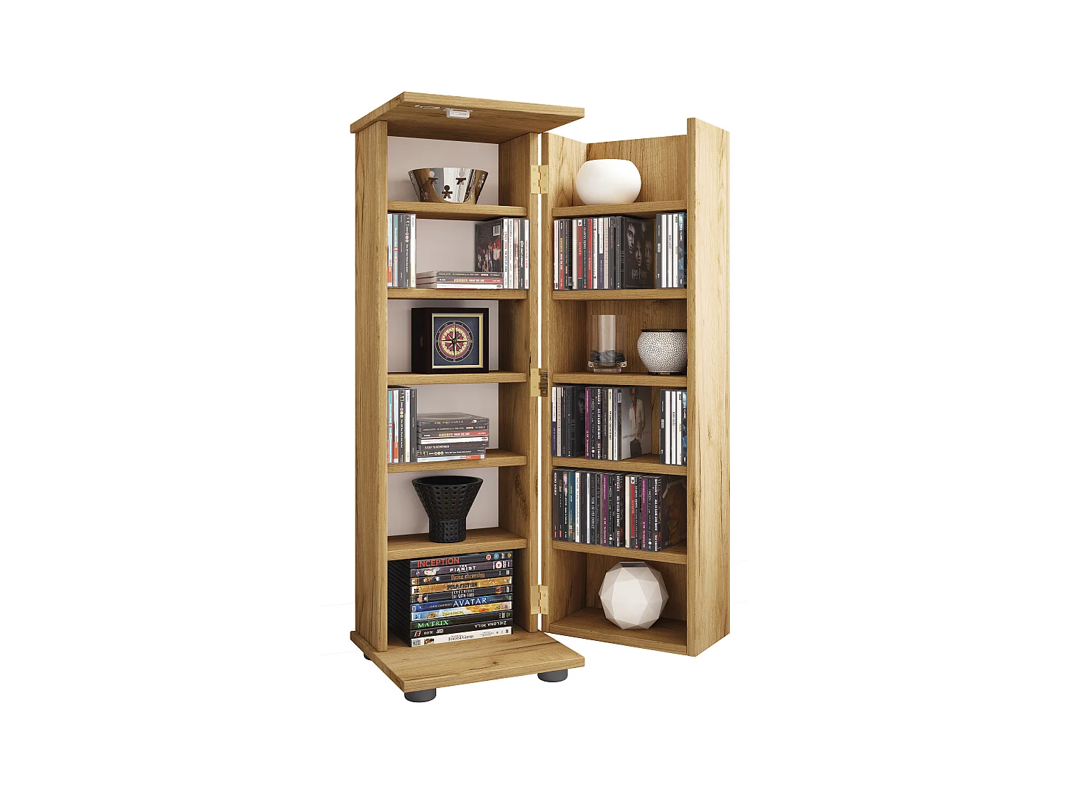 Holz Schrank CD DVD Regal abschließbar Engalo L