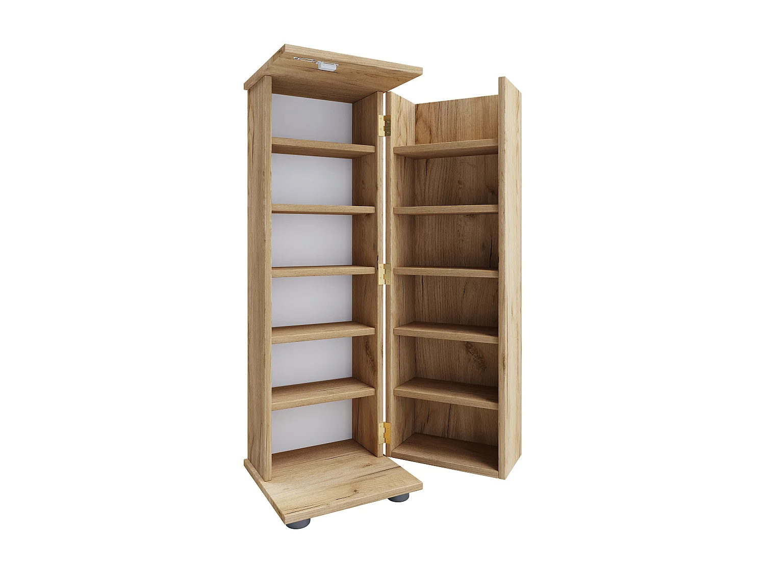 CD / DVD Media Shelf Engalo Honey oak H. 93 x W. 31 x D. 31 cm