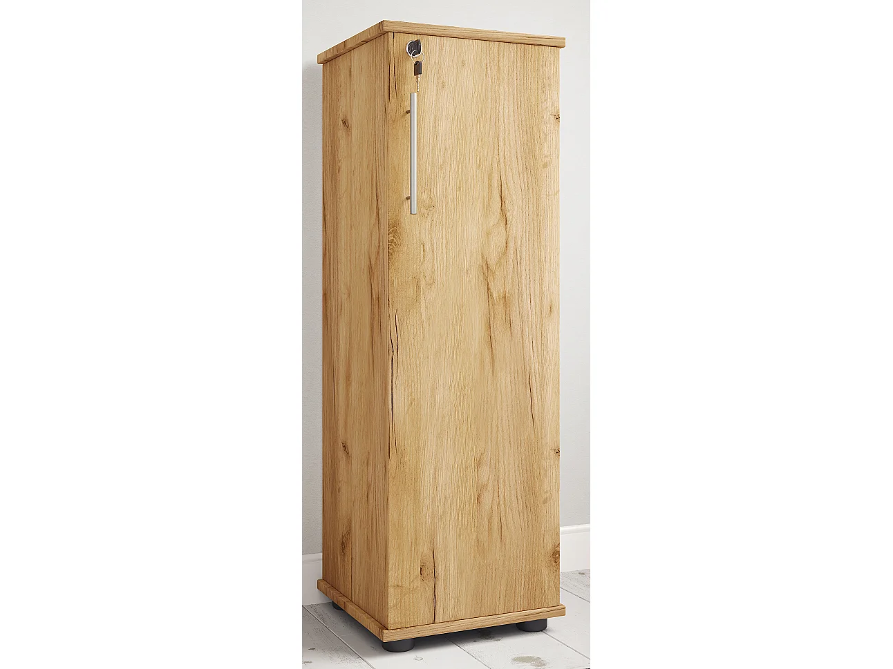 CD / DVD Media Shelf Engalo Honey oak H. 93 x W. 31 x D. 31 cm