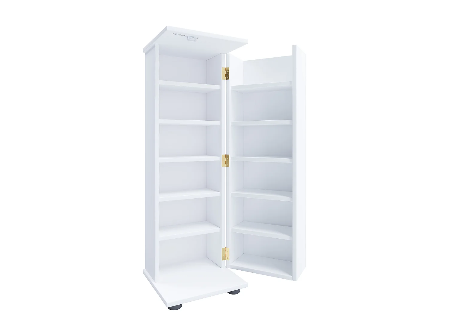 CD / DVD Media Shelf Engalo White H. 93 x W. 31 x D. 31 cm