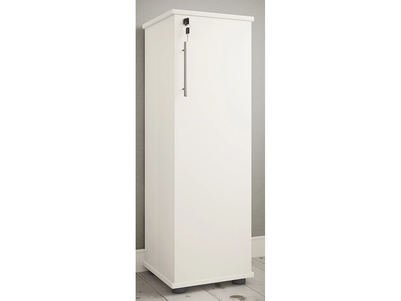 CD / DVD Media Shelf Engalo White H. 93 x W. 31 x D. 31 cm