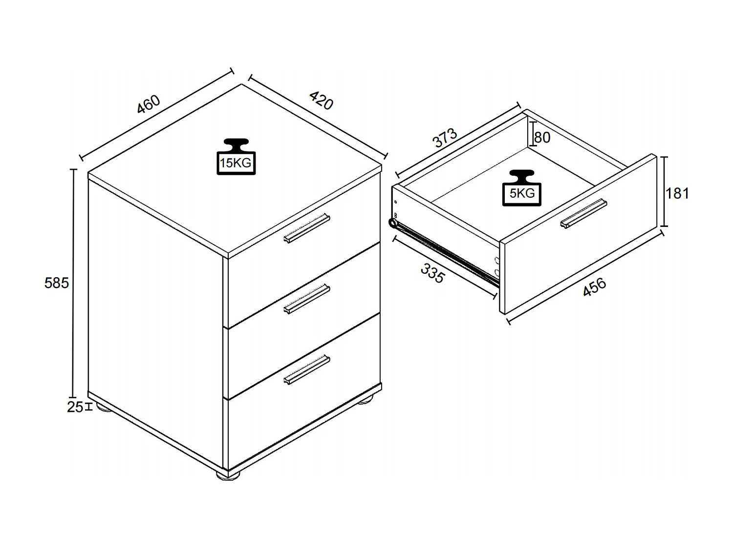 Holz Nachtschrank Nachttisch Schublade Testalo
