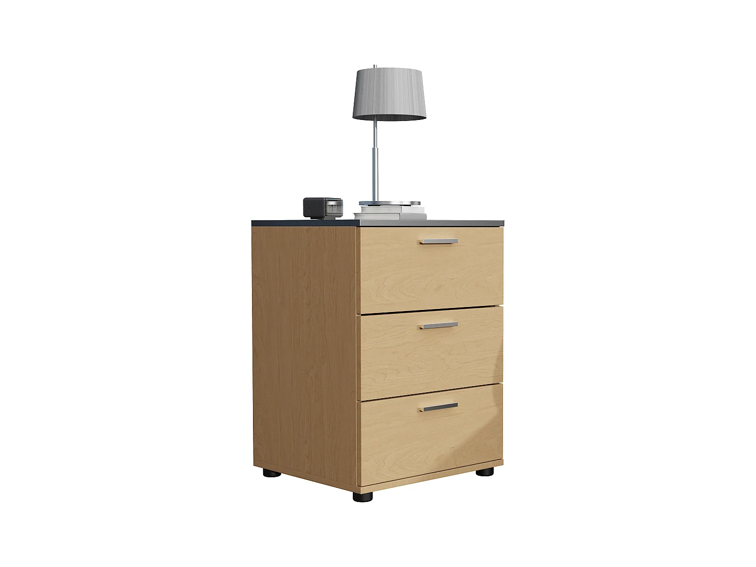 bedside table Testalo Honey oak / anthracite H. 59 x W. 46 x D. 42 cm