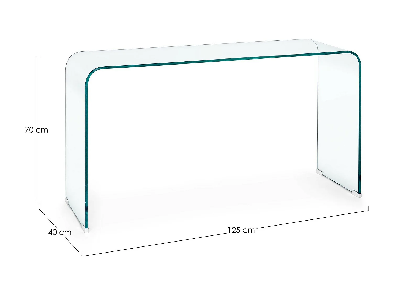 Console d'entrée design contemporain en verre L125 - IDORA