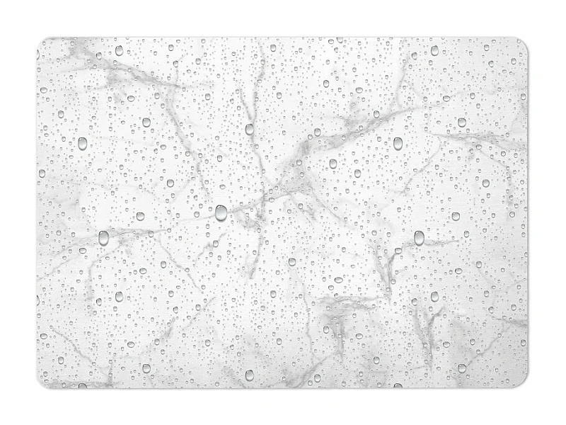 Tapis de Bain à Motifs "Aqua" 50x70cm Blanc