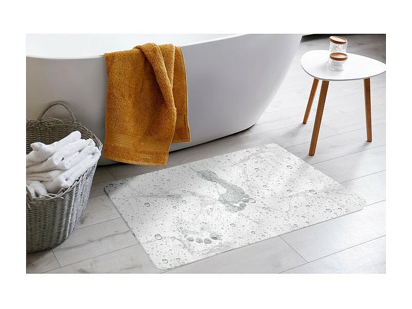 Tapis de Bain à Motifs "Aqua" 50x70cm Blanc