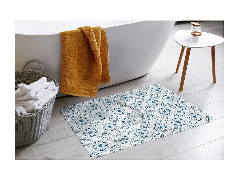 Tapis de Bain à Motifs "Atlanta" 35x45cm Bleu