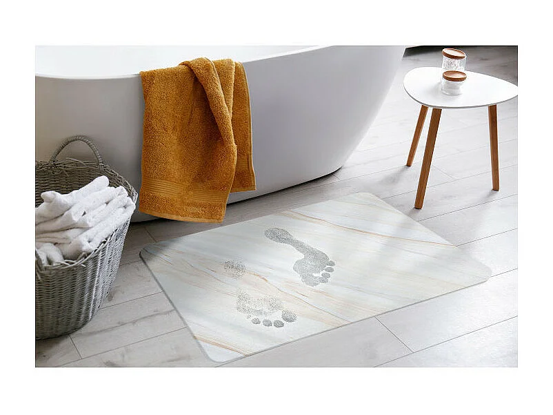 Tapis de Bain à Motifs "Duna" 35x45cm Naturel