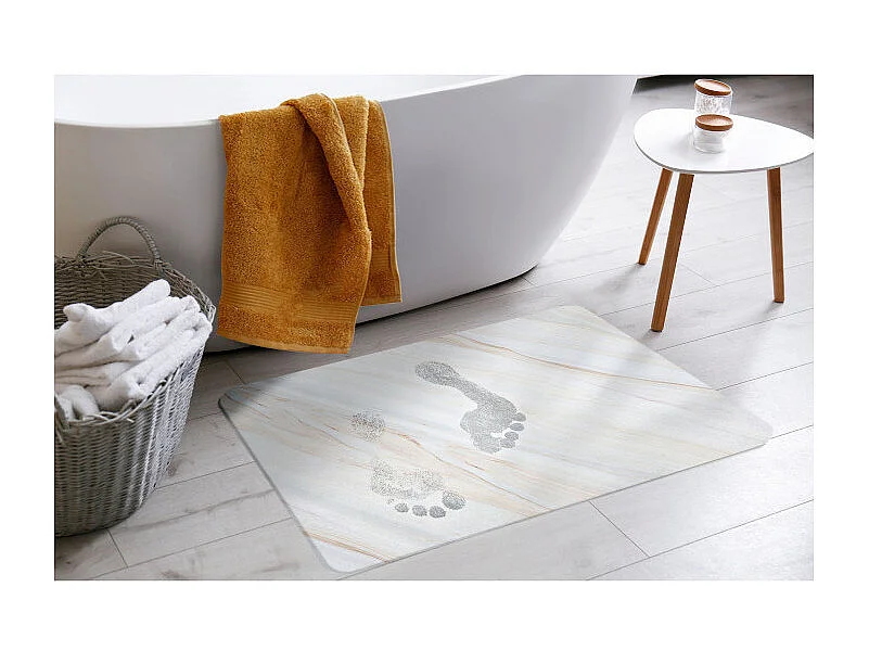 Tapis de Bain à Motifs "Duna" 35x45cm Naturel