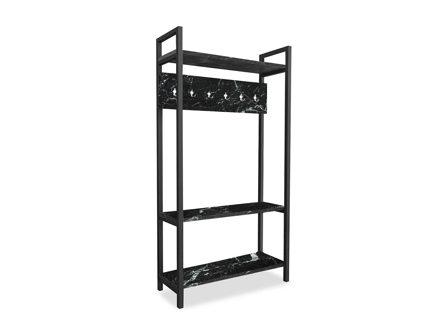 Meuble d'Entrée Vestiaire "Sicaret" 180cm Noir Mat