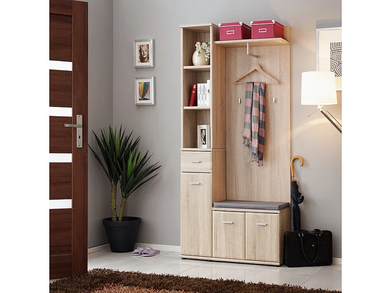 Ensemble Vestiaire 3P "Armario I" 203cm Chêne