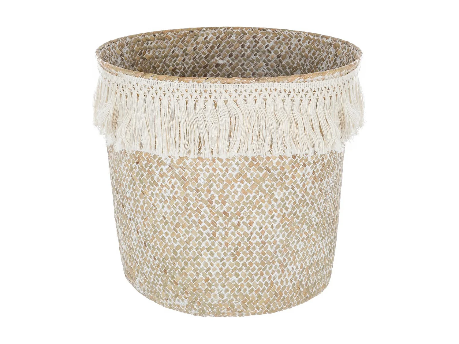 Panier de Rangement à Franges "Seagrass" 26cm Beige