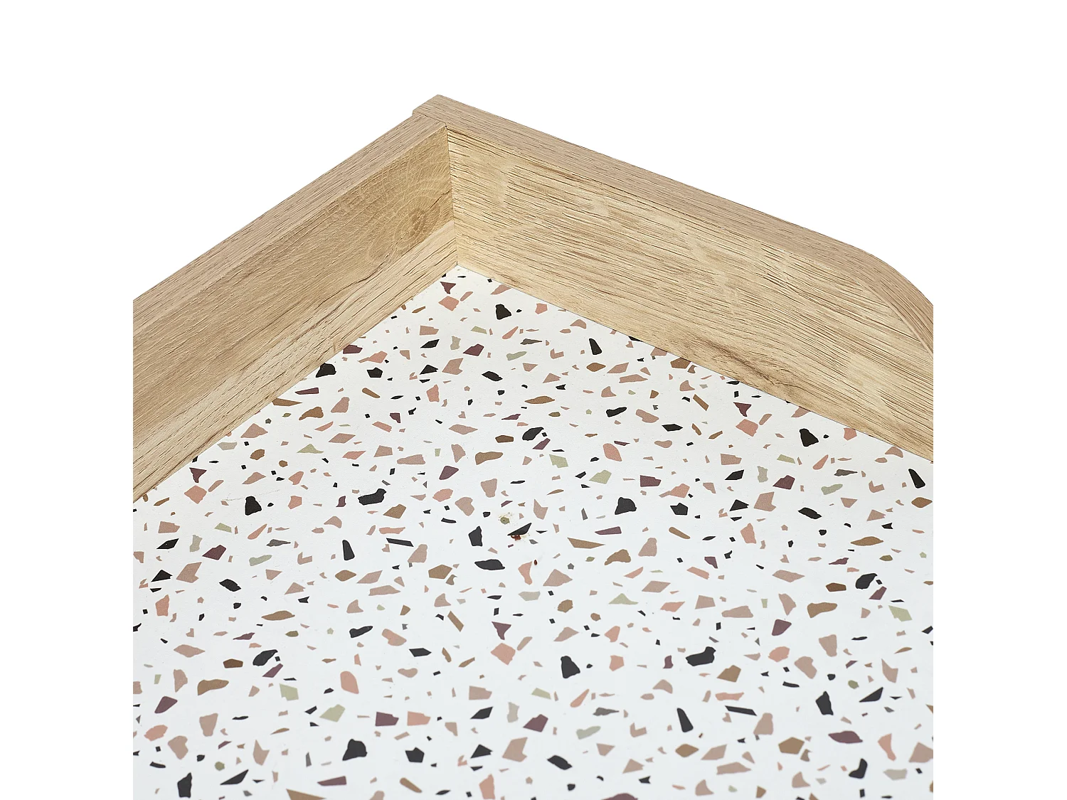 Bureau Design "Terrazzo" 84cm Beige & Blanc