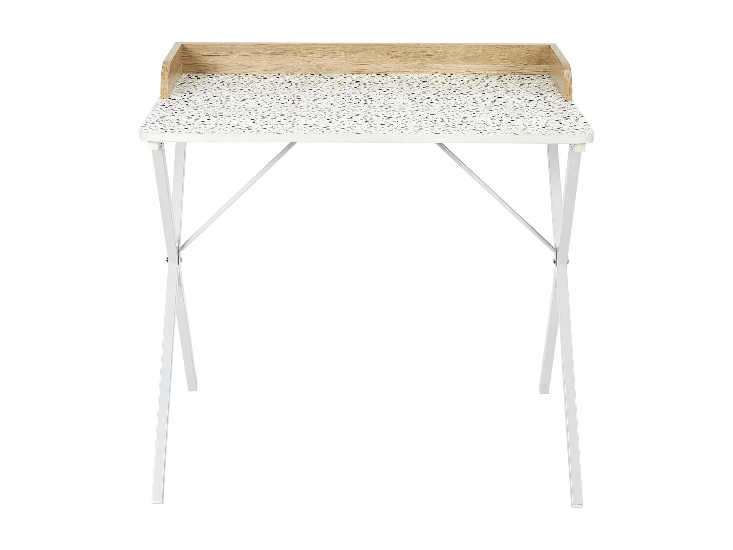 Bureau Design "Terrazzo" 84cm Beige & Blanc