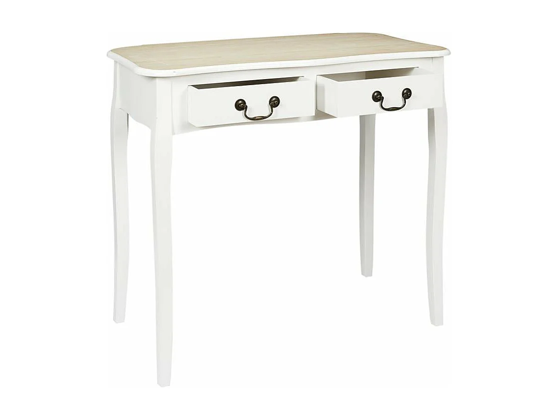 Bureau 2 Tiroirs en Bois "Victoria" 90cm Blanc