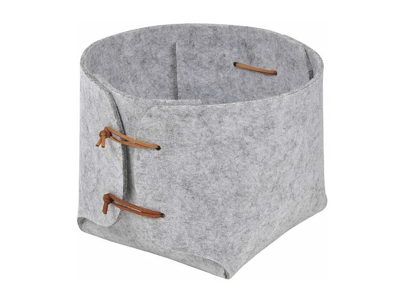 Panière Haute Feutrine "Slow Life" 18cm Gris Clair