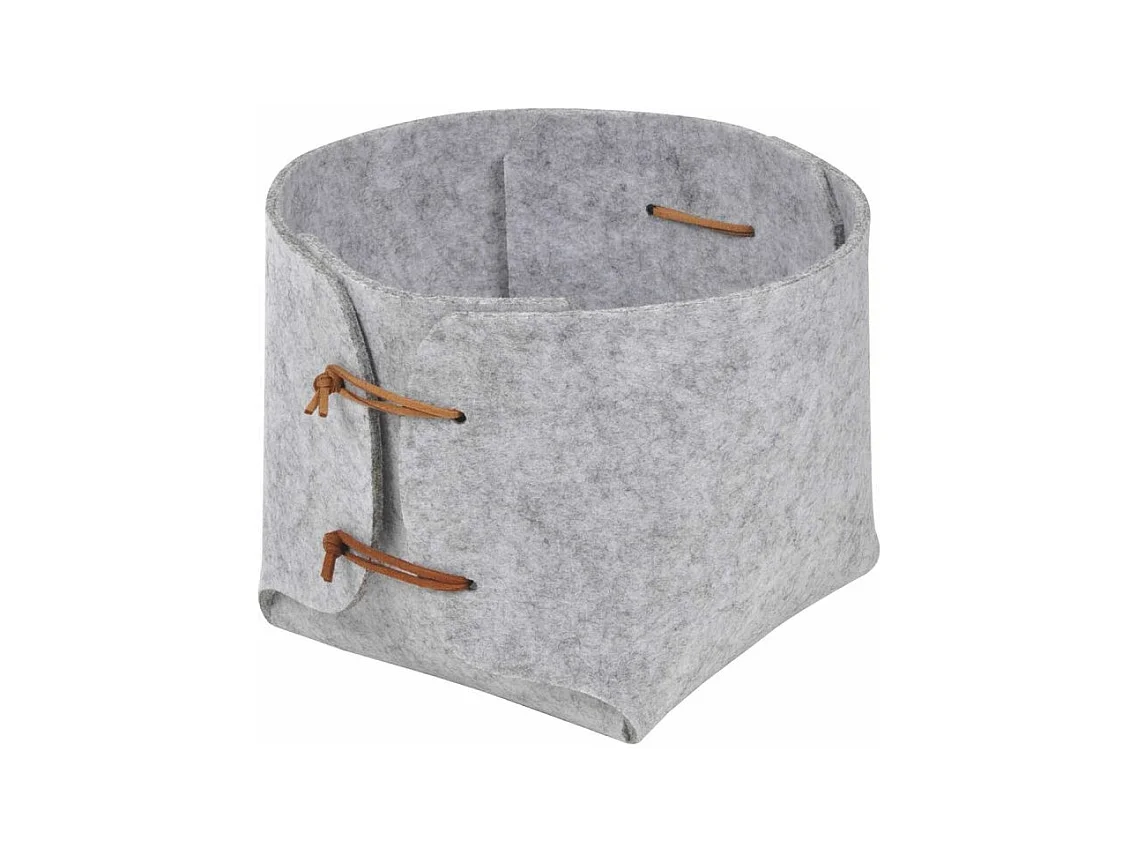 Panière Haute Feutrine "Slow Life" 18cm Gris Clair