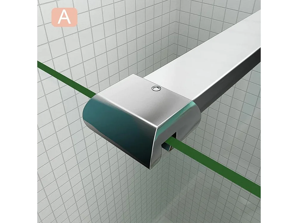 Panel de ducha Serigrafiado Central Vidrio 8mm con Película de Seguridad a Prueba de Explosiones (88-90)x200cm con Barra1 90cm-AICA