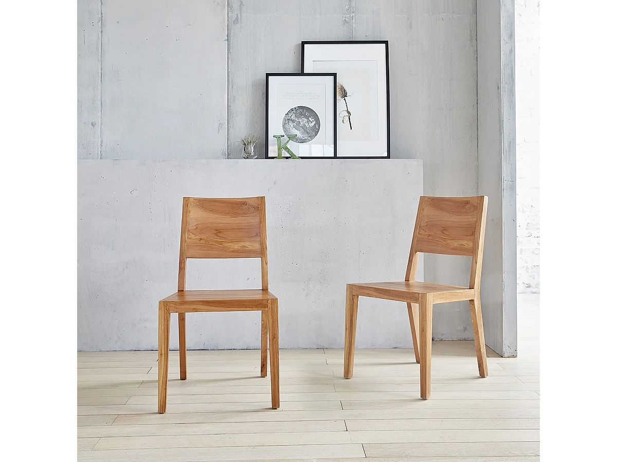 Set di 2 sedie in teak massello TRISTAN per una sala da pranzo elegante e moderna