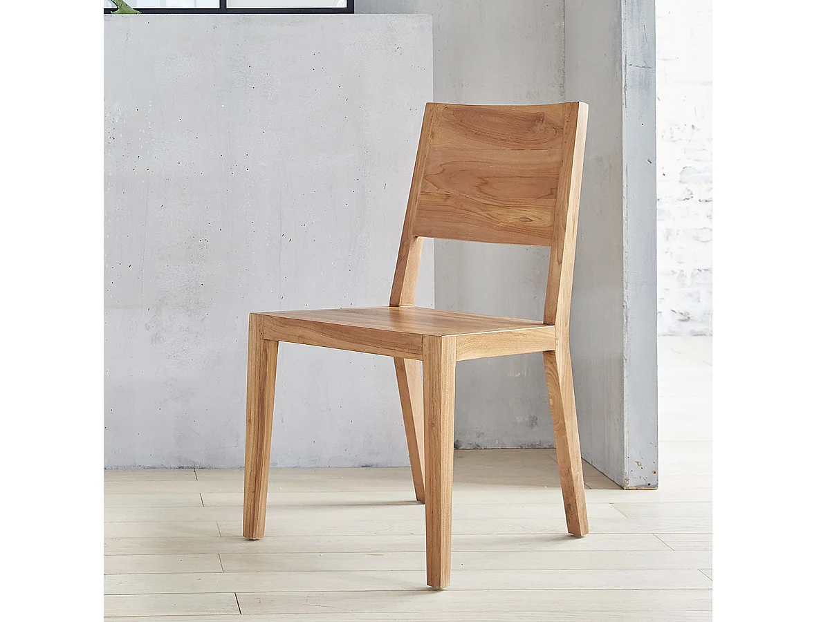 Set di 2 sedie in teak massello TRISTAN per una sala da pranzo elegante e moderna