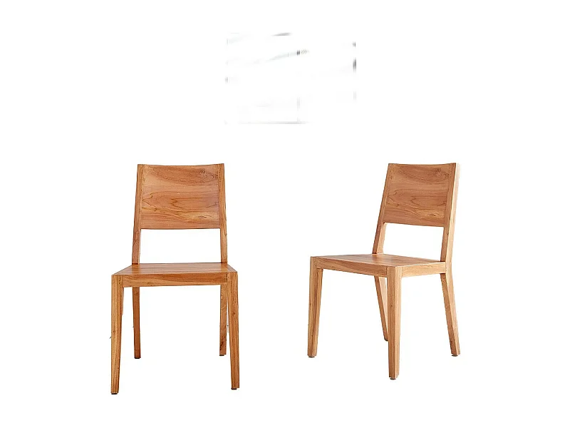 Set di 2 sedie in teak massello TRISTAN per una sala da pranzo elegante e moderna
