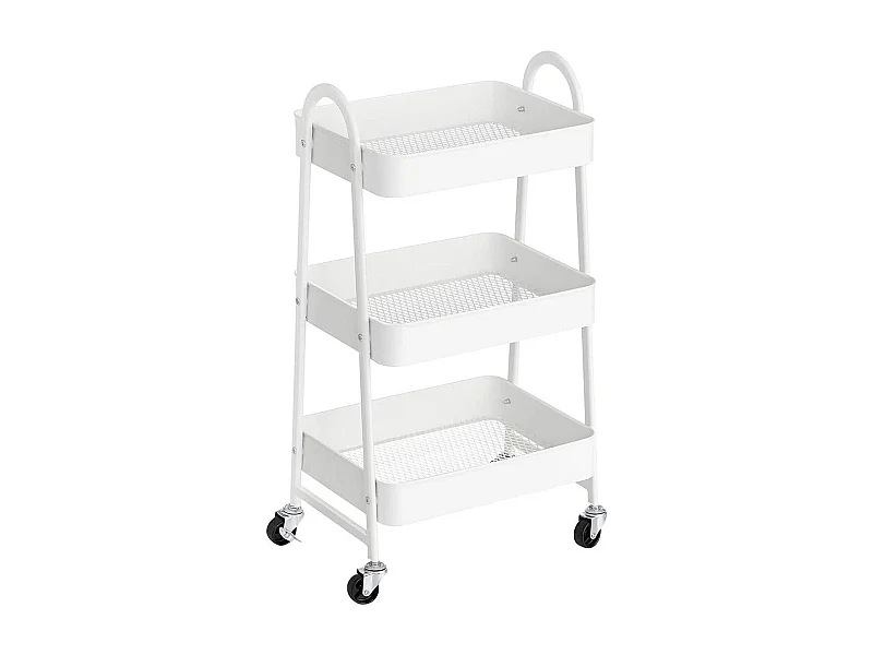 Chariot mobile à 3 métal blanche 45 x 0.6 x 23.5 cm 12_0002455