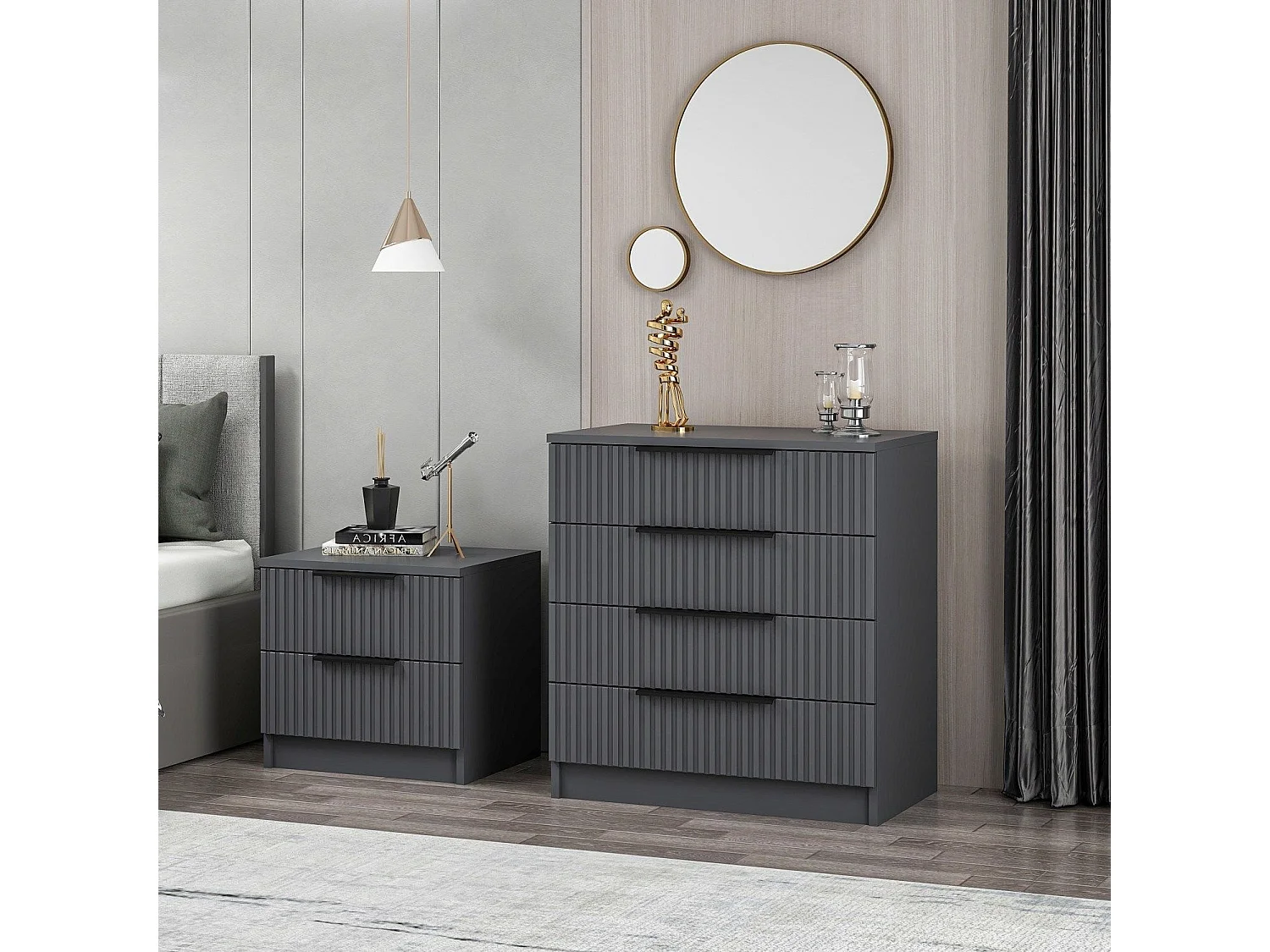 Cómoda Kale-7899 antracita 72x77x42 cm