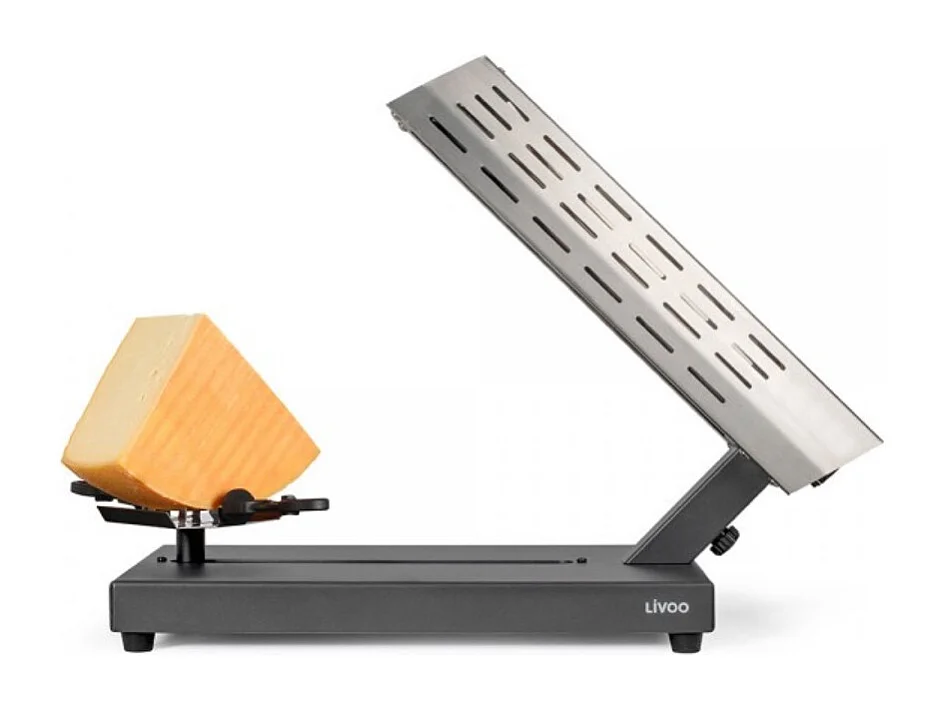 Appareil a raclette traditionnel - LIVOO - DOC314 - 600W - 6 a 8 personnes - Porte fromage amovible, coulissant, 360° - 2 spatu
