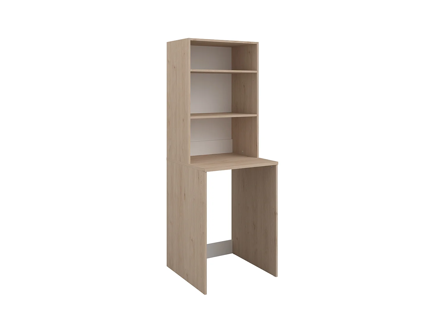 Móvel para 2 máquinas de lavar com barra de pendurados e prateleiras natural claro, A184 x C128 cm - ERKANO