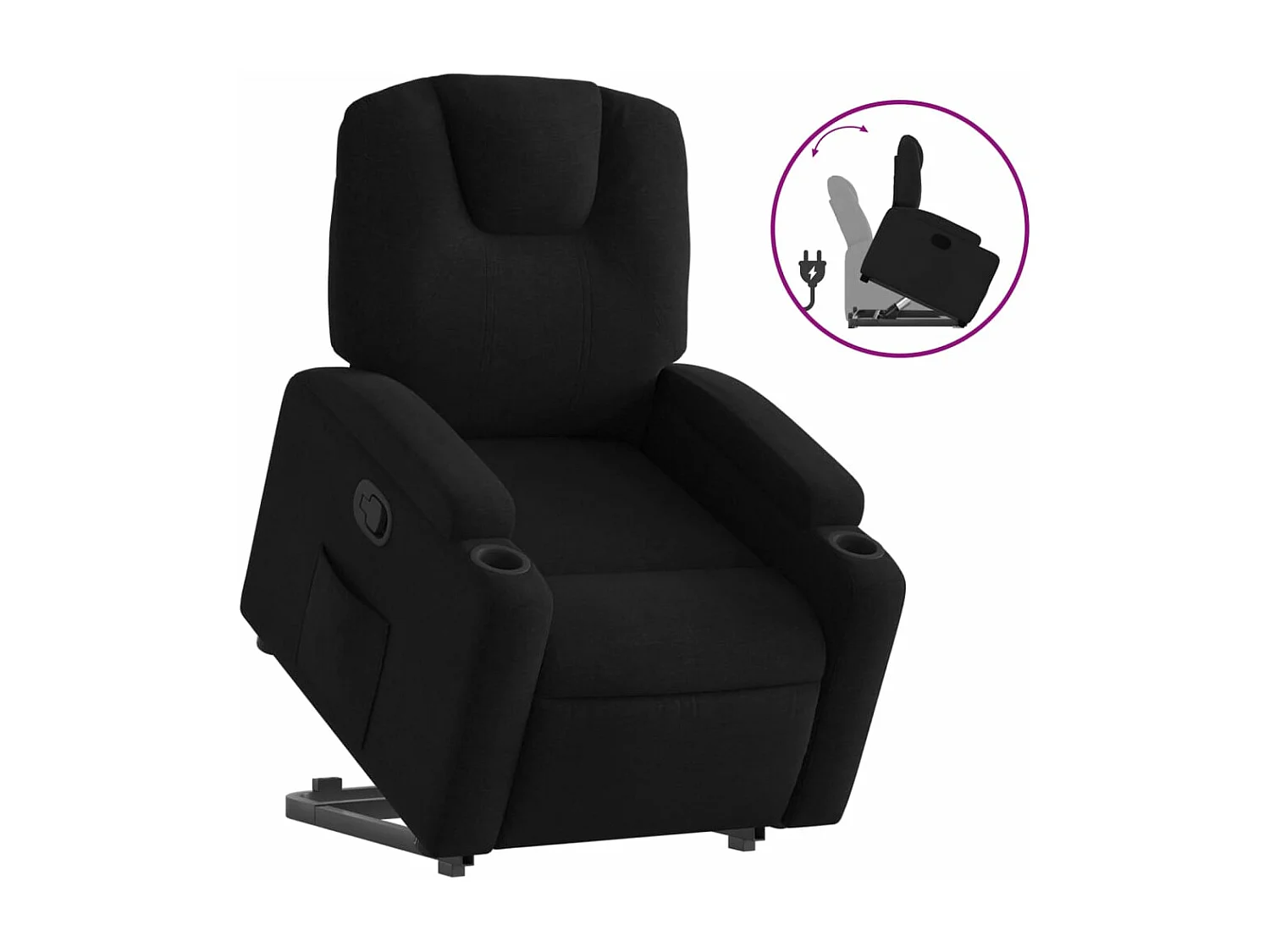 Fauteuil inclinable noir tissu