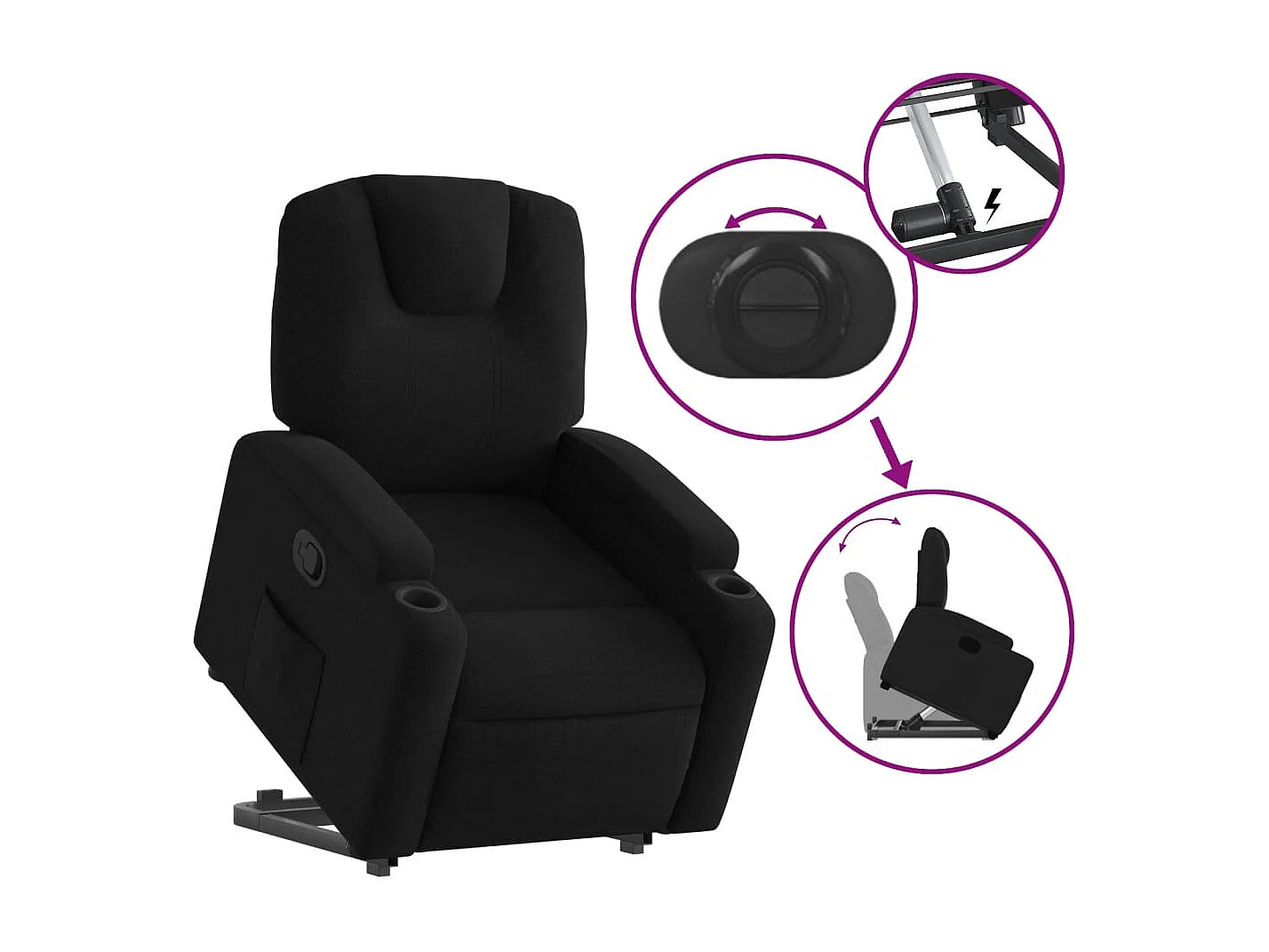 Fauteuil inclinable noir tissu