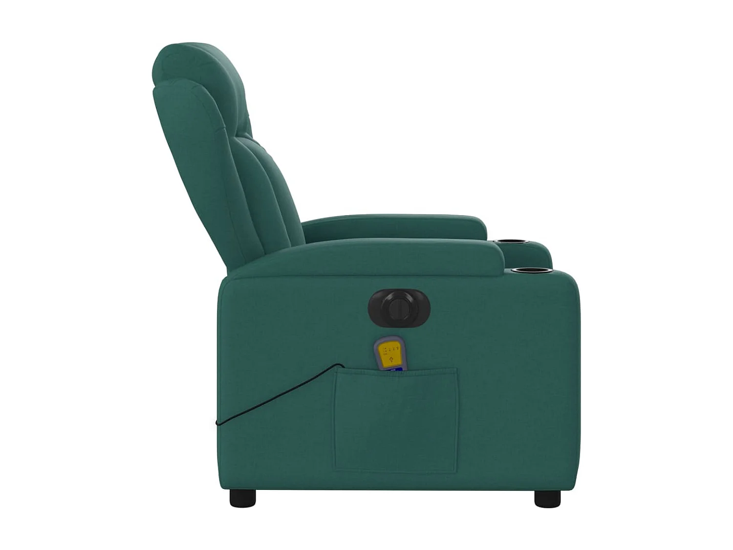 Fauteuil de massage inclinable électrique Vert foncé Tissu