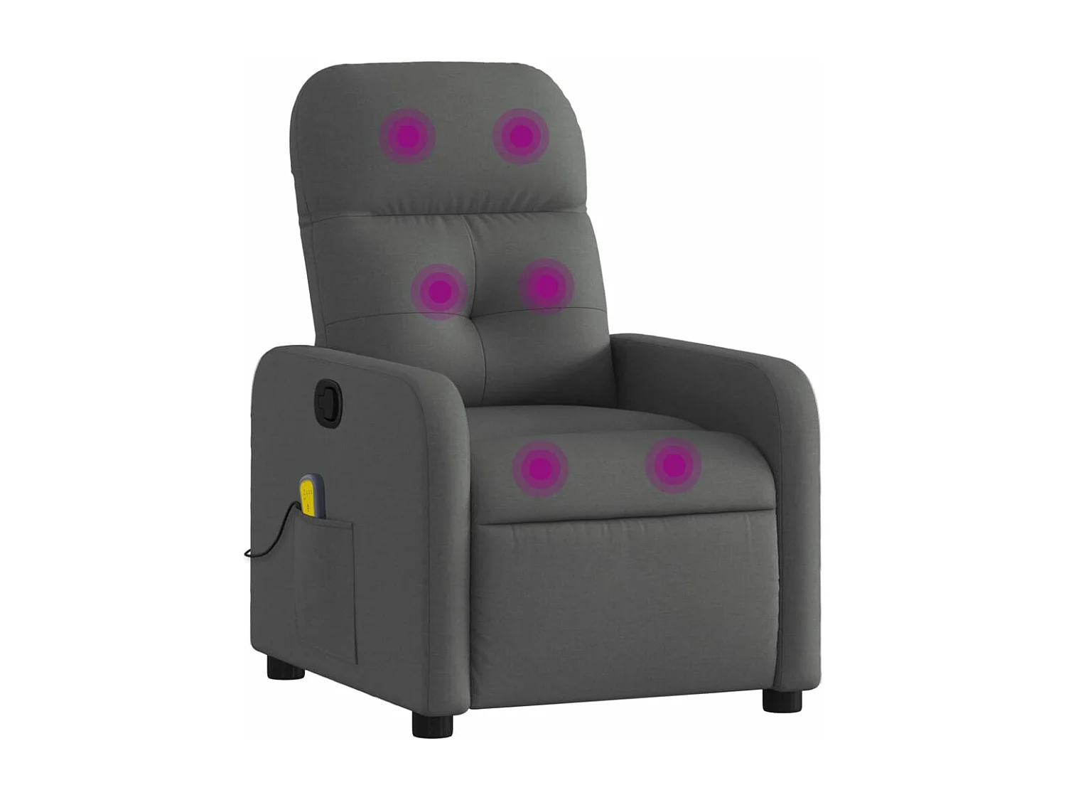 Fauteuil de massage inclinable Gris foncé Tissu