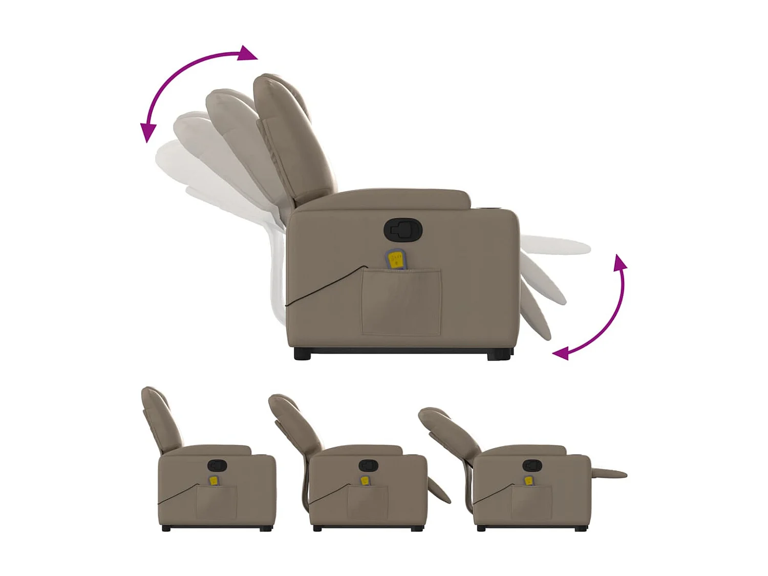 Fauteuil inclinable de massage Cappuccino Similicuir