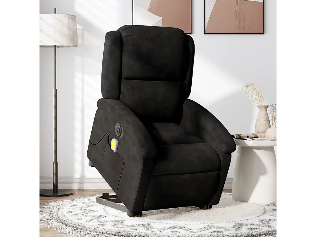 Fauteuil inclinable de massage électrique noir velours