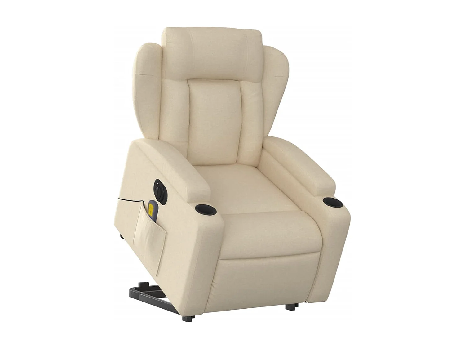 Fauteuil inclinable de massage électrique Crème Tissu