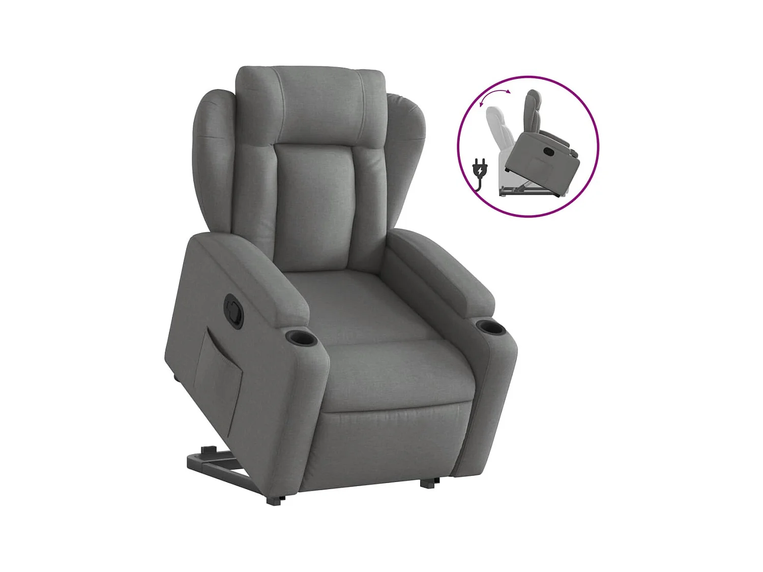 Fauteuil inclinable Gris foncé Tissu