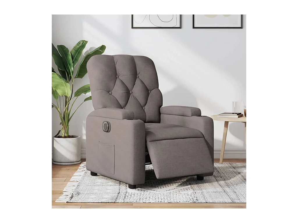 Fauteuil inclinable électrique Taupe Tissu