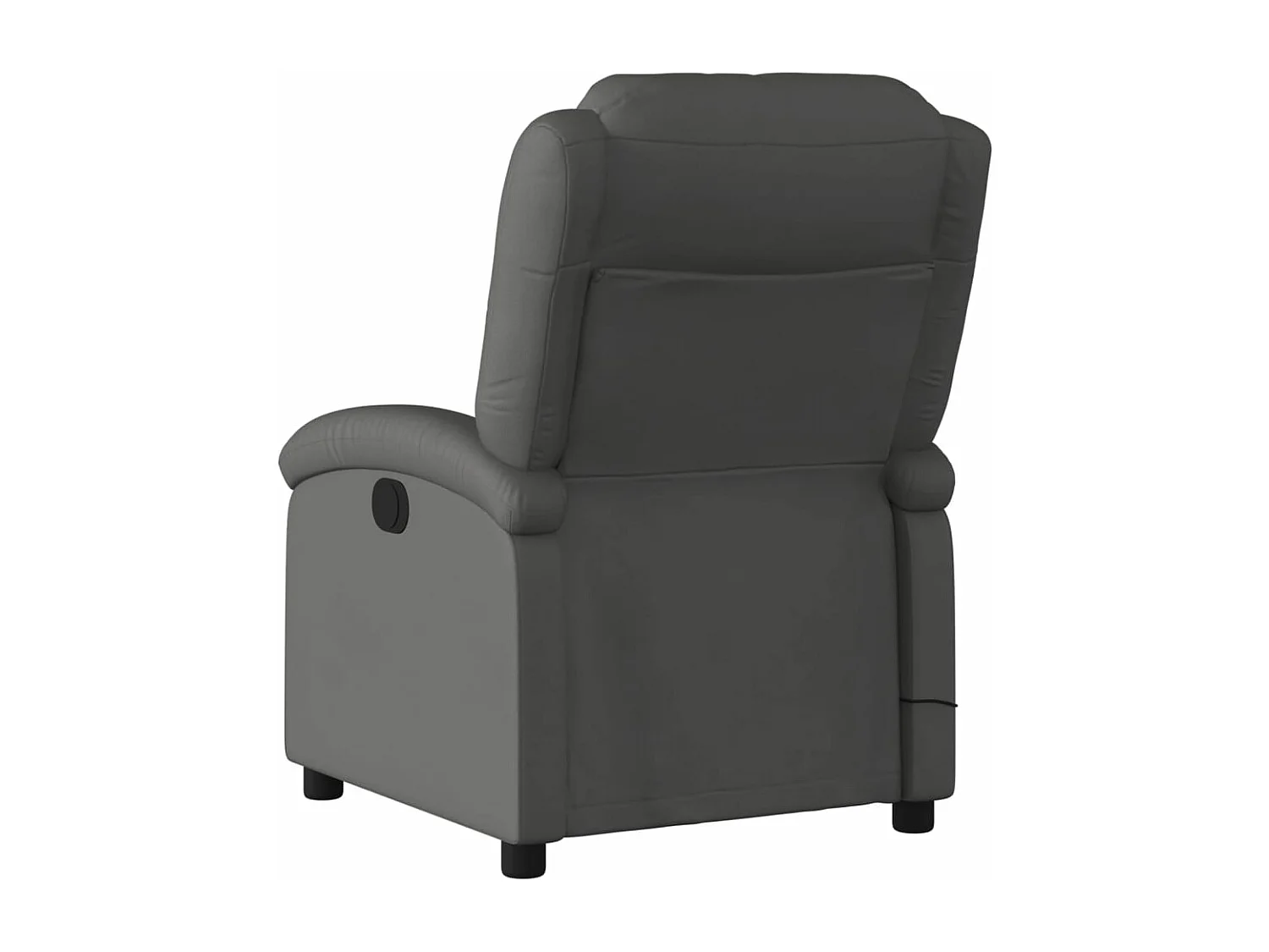 Fauteuil de massage inclinable électrique gris cuir véritable